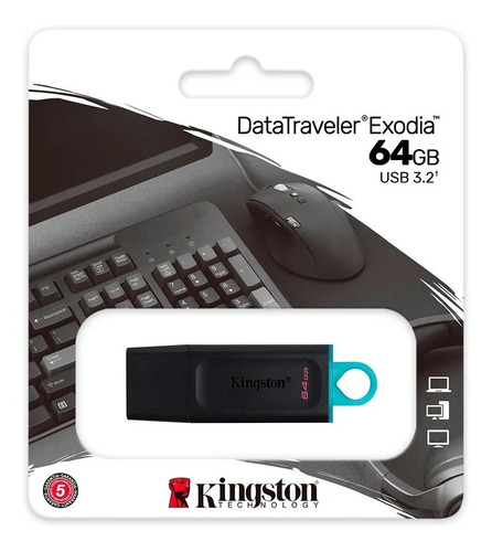 Imagen 4 de 6 de Pendrive 64gb Kingston Exodia Dtx Usb 3.2 Dtx/64 Negro