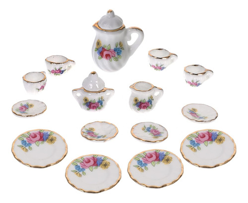 Juego De Fiesta De Té En Miniatura, Casa De Muñecas A Escala