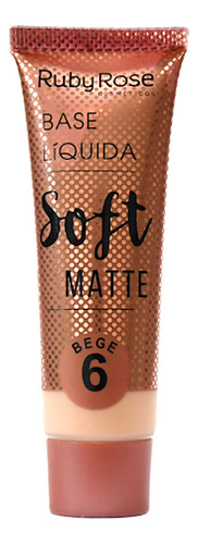 Base Líquida Ruby Rose Soft Matte Beige #6 X 29 Ml