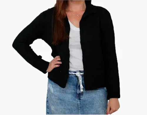Imagem 2 de 3 de Blusa Feminina De Frio Cardigan Casaquinho Aberto Lã Tricot