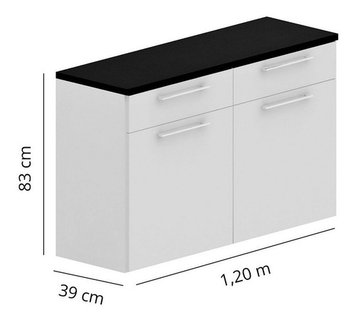 Imagem 2 de 3 de Balcão Duplo - Branco Branco