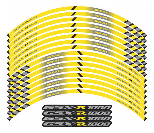 Kit Adesivo Friso Refletivo Roda Moto Suzuki Gsx-r 1000 Fr50