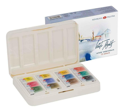 Aquarela White Nights Pastilha 12 Cores 2,5ml 1942036