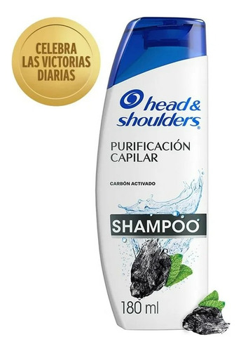 7 Pza Shampoo Head & Shoulders Purificación Capilar Carbón A