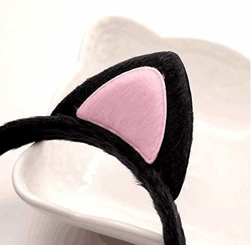 Diadema De Tela De Felpa Con Bonitas Orejas De Gato, 2 Unida