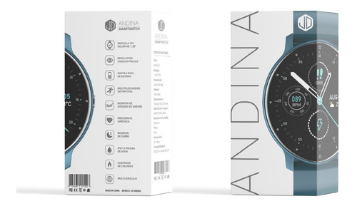 Imagen 5 de 7 de Smartwatch Reloj Inteligente Jd Andina Color Azul Spo2 -*