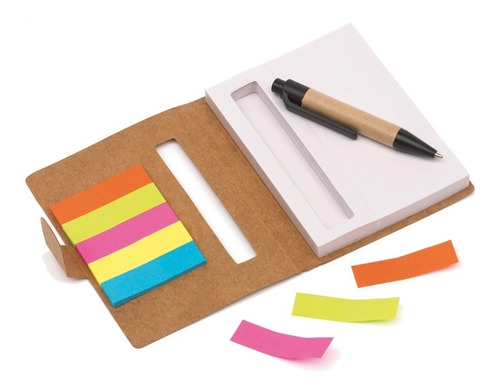 Mini Notebook Memo Pluma Block Notas Adhesivas Personalizado