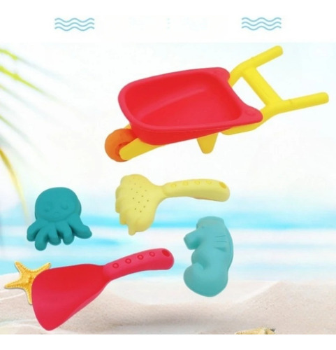 Juego De 5 Juguetes De Playa Para Cavar, Arena, Jugar A La P
