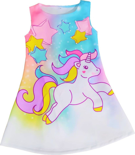 Vestido Para Niñas De Unicornio  - Cs