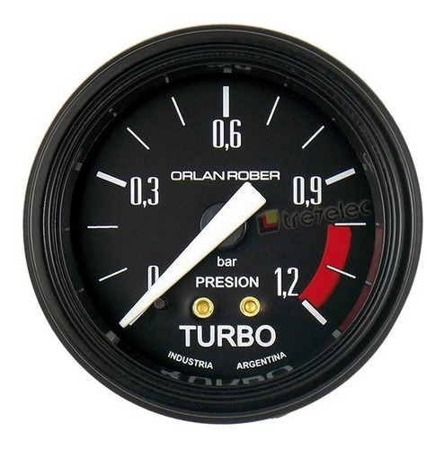 Reloj Manómetro Presión De Turbo 1.2bar , Línea Classic Ø52 Mm,  Fondo Negro Orlan Rober