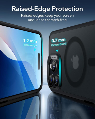 Funda Esr Magnetica Para iPhone 16 Pro Max Negro Escarcha