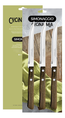 Set Cuchillos Carnicero Simonaggio Cucina Mia 3 Piezas