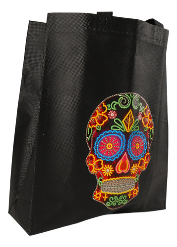Kit De Bolsos Con Strass Para Pintar Una Calavera Sobre Negr
