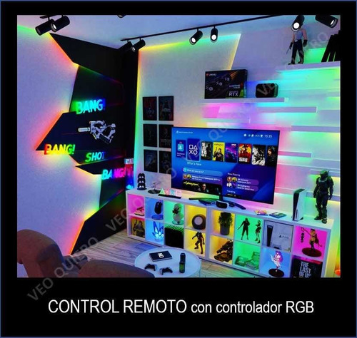 Tira Led 5050 Rgb Exterior X10 Mts Kit Fuente Control