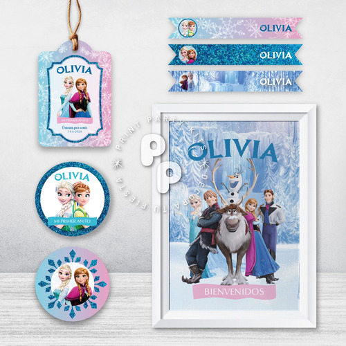 Kit Imprimible Cumpleaños Frozen Personalizado