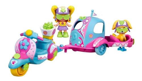 Muñeca Pinypon Mi Mascota Y Yo Incluye Moto Y Remolque