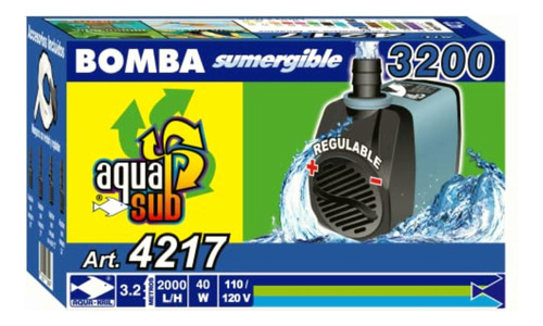 Aquasub 4217 Bomba Agua 2000 L/h 3.2m 40w