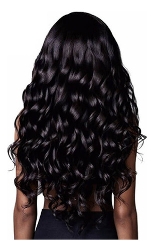 Peruca Elegante De Cabelo Comprido Encaracolado, Duas Peruca