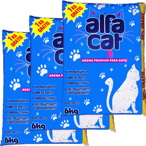 Arena Para Gatos Premium Alfa Cat  Arena Para Mascotas 18kg
