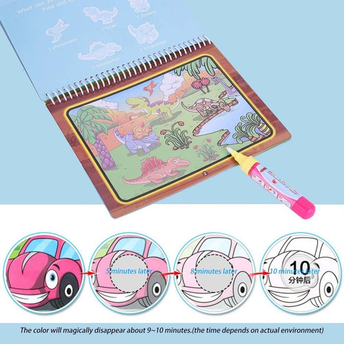 Libro De Dibujo Mágico Para Colorear Agua Con Pluma Niños Ni