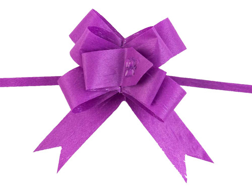 Moño Decoracion Liston Liso Sencillo 50 Pzas Mini Celosa Color Morado Obispo