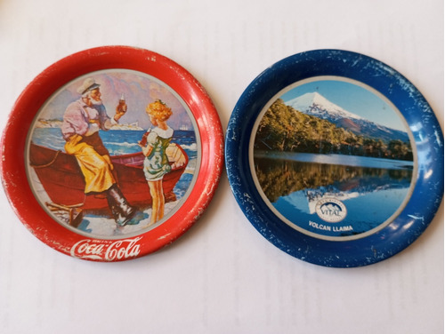 Coca Cola /vital Posa Vaso Original Lata (vintage) Valor X 2