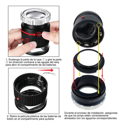 10x Escala Lupa Lupa W / Led Y Uv Para Joyería Gemas Etc.