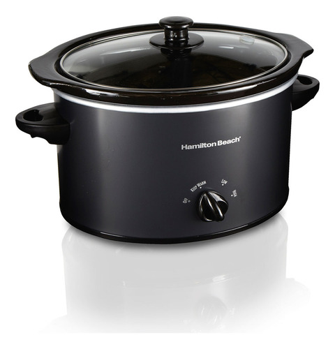 Olla Eléctrica De Lenta Cocción Hamilton Beach Cerámica 3 Qt Color Negro Frecuencia 60 Hz