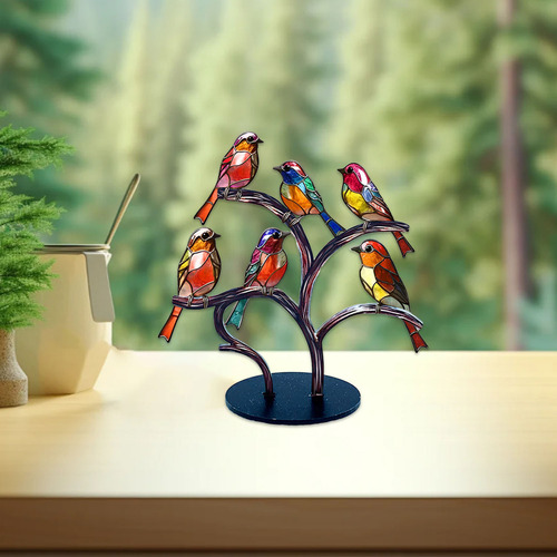 Colgante Con 6 Flores De Pajarito Para Decoración Del Hogar,