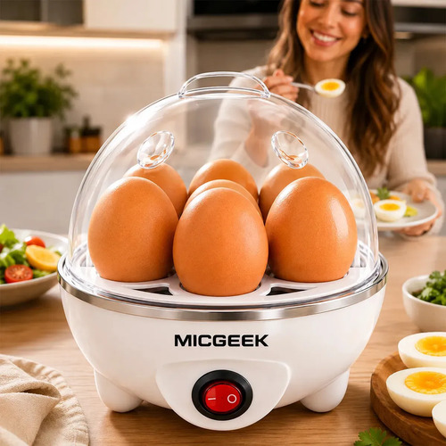 Cozedor De Ovos Automático Panela A Vapor Elétrica Legumes Elétrica Portátil Prático Rápido 7 Ovos Em 5min Micgeek