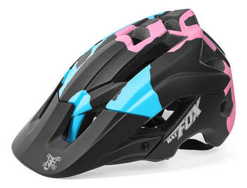 Casco De Seguridad Ultraligero Batfox Para Ciclismo Mtb Color Negro/rosa Talla L(56-62cm)