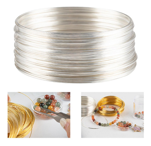 50 Bucles De Alambre De Joyería Para Hacer Joyas, Plata