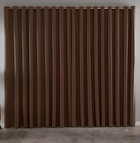 Cortina Blackout Em Tecido 3,00x2,80 Corta Luz Cor Tabaco