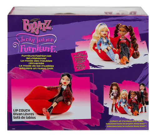 Bratz Sofá De Labios Rojos Vibrante Para 2 Muñecas Suave