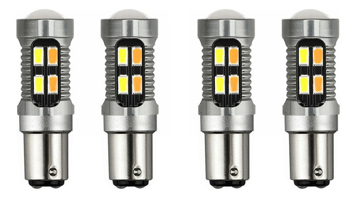 4 Bombillas Led De Doble Color 1157 Bay15d P21/5w 5630 20smd