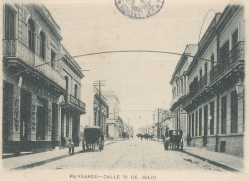Paysandú Calle 18 De Julio En Año 1900 - Lámina 45x30 Cm.