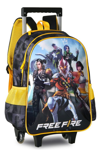 Mochila De Rodinhas E Lancheira Free Fire Clio