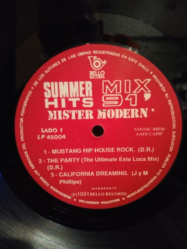 Compilado Summer Hits Mix '91 Mister Modern 