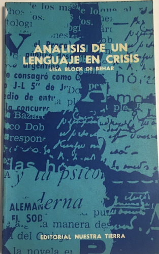 Libro Análisis De Un Lenguaje En Crisis Lisa Block De Behar