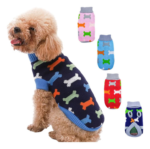 Suéter De Invierno Chaleco Ropa Huesitos Mascotas Gato Perro