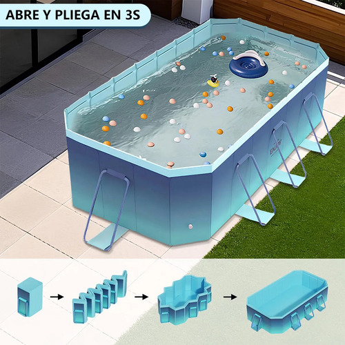 Piscina Grande Rectangular Para Exteriores Portátil De 3m
