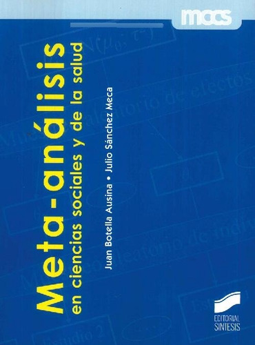 Libro Meta-análisis En Ciencias Sociales Y De La Salud De Ju