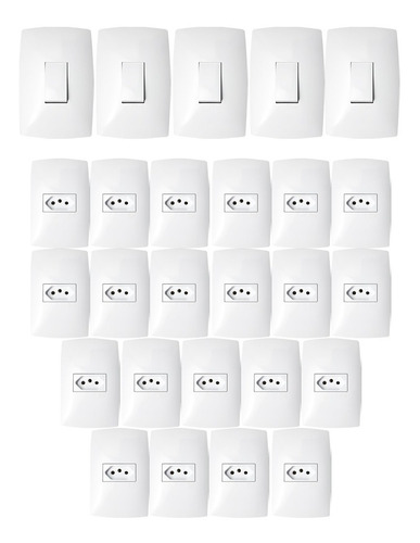 20 Tomadas + 5 Interruptores Modular Casa Completa Blux Home