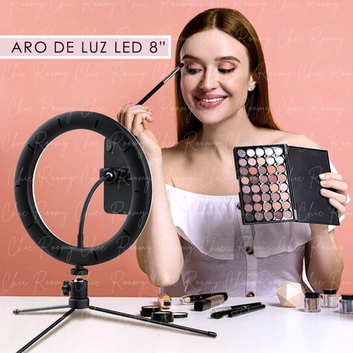 Aro Luz Led 35 Cm + Soporte Sujetador Celular + Mini Tripie