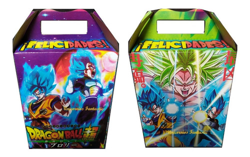 Goku Dragon Ball Super V Set 50 Dulceros Cajitas Bolo Feliz