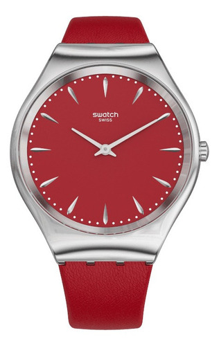 Reloj Swatch Skinrossa Syxs119 Color De La Correa Rojo Color Del Bisel Rojo Color Del Fondo Rojo
