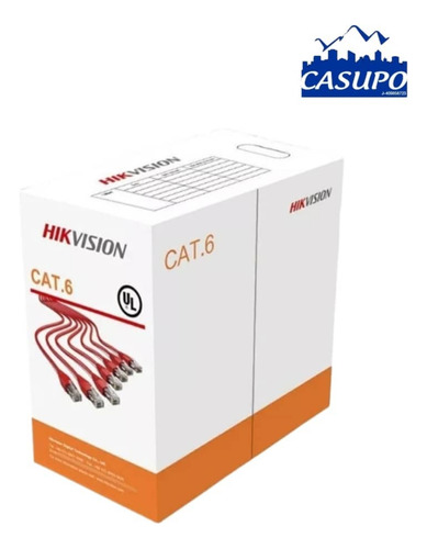 Bobina Cable Utp Hikvision Cat 6 305m 23awg 100% Cobre