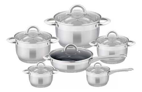 Kitchen Pride 12 Piezas Juego De Ollas Acero Inoxidable