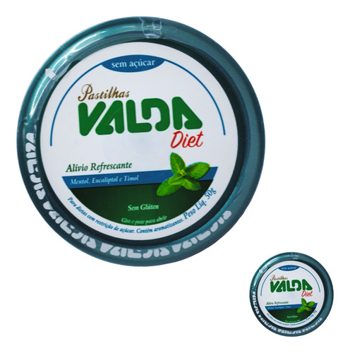 Pastilhas Valda Diet Mentol 50g