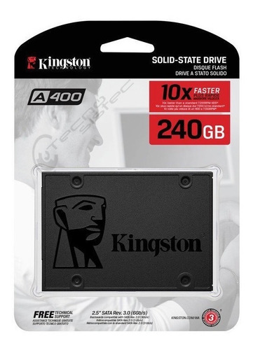 Disco Estado Solido Ssd Kingston A400 240gb R500/w350 Mb/s